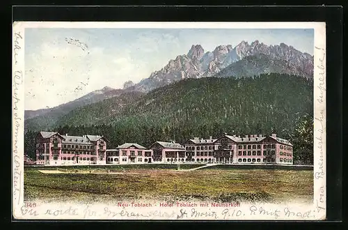 AK Neu - Toblach, der Neunerkofl hinter dem Hotel Toblach