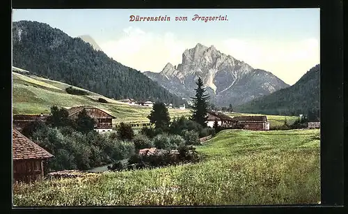 AK Dürrenstein, Ortspanorama vom Pragsertal