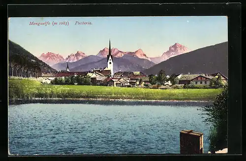 AK Monguelfo, Pusteria, Blick zur kirche