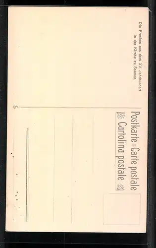 Künstler-AK Saanen, Ortspartie mit Kirche