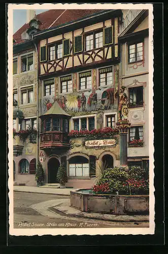 AK Stein am Rhein, Hotel Sonne mit Brunnen
