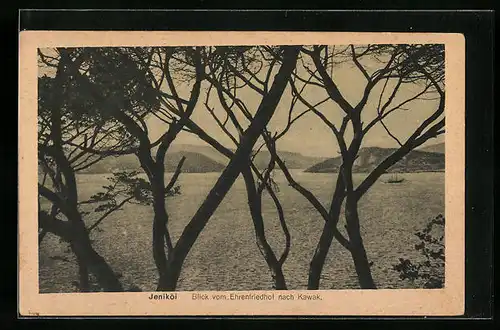 AK Jeniköi, Blick vom Ehrenfriedhof nach Kawak