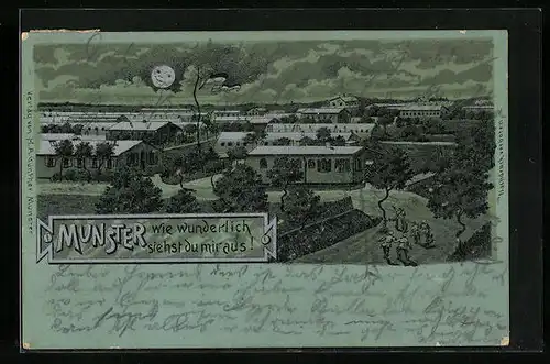 Mondschein-Lithographie Munster, Teilansicht