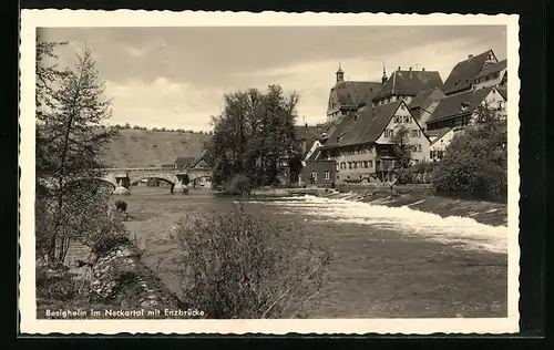 AK Besigheim im Neckartal, Häuser an der Enzbrücke