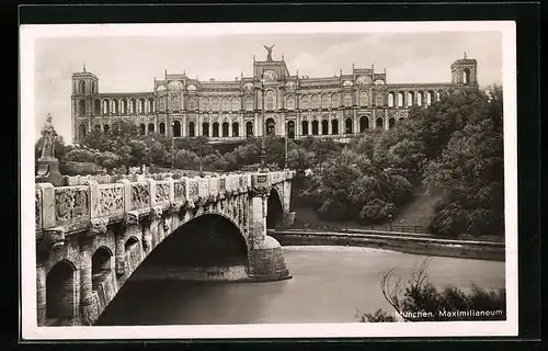 AK München, an der Brücke zum Maximilianeum