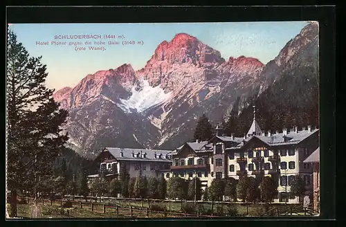 AK Schluderbach, Hotel Ploner gegen die hohe Gaisl