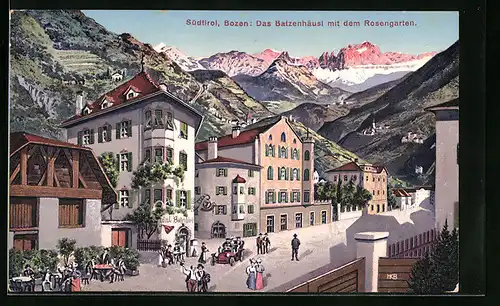 AK Bozen, Batzenhäusl mit Rosengarten