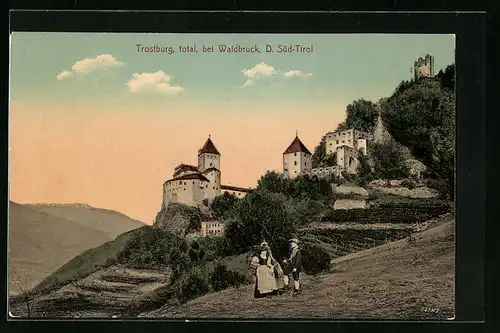 AK Waidbruck, Blick zur Trostburg