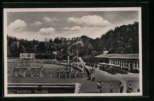 AK Remscheid, Strandbad mit Badegästen