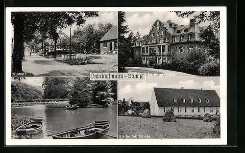 AK Dabringhausen-Stumpf, Böttinger Heim, Kirche mit Schule, Gondelteich