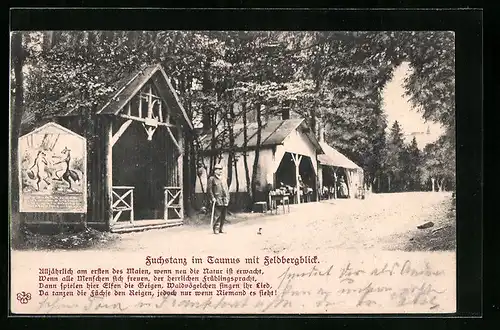 AK Königstein im Taunus, Gasthaus Fuchstanz mit Feldbergblick