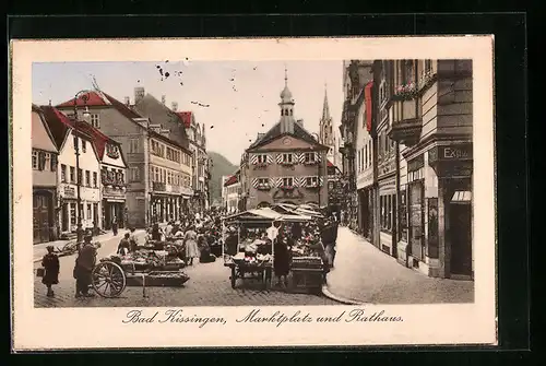 AK Bad Kissingen, Marktplatz und Rathaus