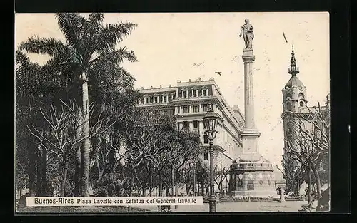 AK Buenos Aires, Plaza Lavalle con Estatua del General Lavalle