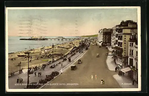 AK Brighton, King's Road and West Pier from Queen's Hotel