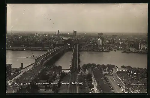 AK Rotterdam, Panorama vanaf Toren Hefbrug