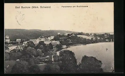AK Bad Buckow / Märk. Schweiz, Totale mit Buckowsee