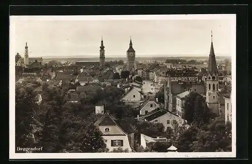 AK Deggendorf, Panoramablick aus der Vogelschau