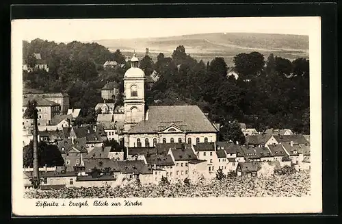 AK Lössnitz / Erzgeb., Blick zur Kirche