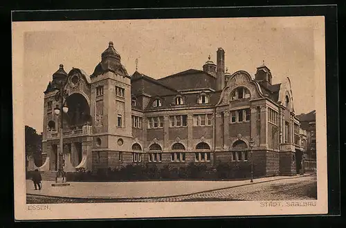 AK Essen, vor dem städt. Saalbau