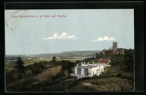 AK Burg Blankenstein a. d. Ruhr, Panoramablick ins Ruhrtal