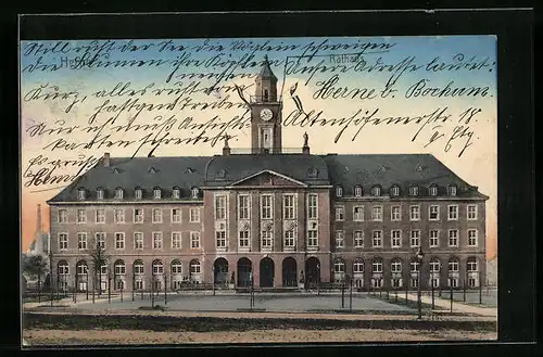 AK Herne, Vorderansicht des Rathauses