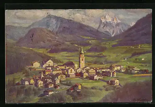 Künstler-AK Castelrotto, Panorama