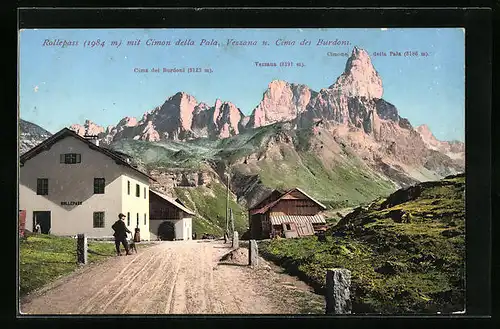 AK Rollepass, Partie mit Cimon della Pala, Vezzana und Cima dei Burdoni