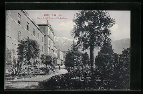 AK Arco, Grand Hotel Arco mit Parkanlagen