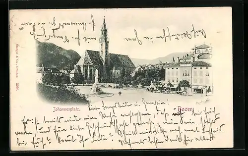 AK Bozen, Johannesplatz mit Kirche