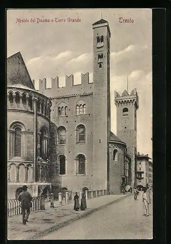 AK Trento, Abside del Duomo e Torre Grande