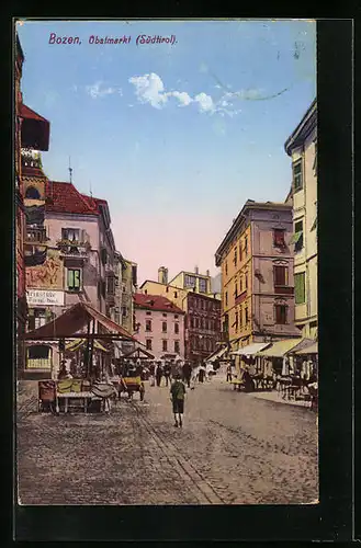 AK Bozen, Partie auf dem Obstmarkt