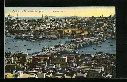 AK Constantinople, Le Pont de Galata, Bosphore
