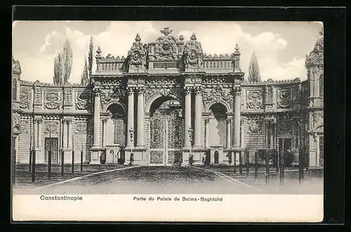 AK Constantinople, Porte du Palais de Dolma - Baghtche