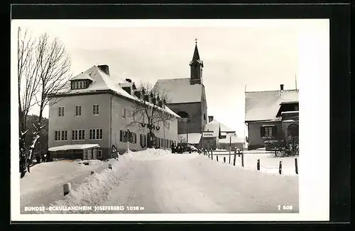 AK Josefsberg, das Bundes - Schullandheim im Schnee