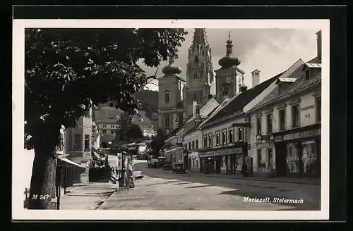 AK Mariazell, auf der Strasse zur Basilika hin