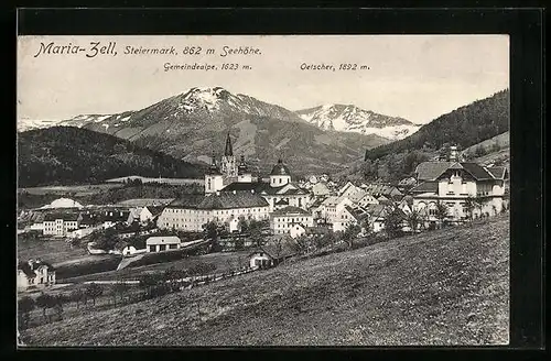 AK Mariazell, Panorama mit Gemeinealpe