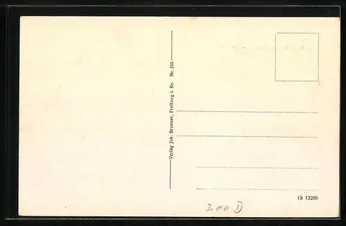 AK Freiburg i. Br., Kaiserbrücke mit Strassenbahn