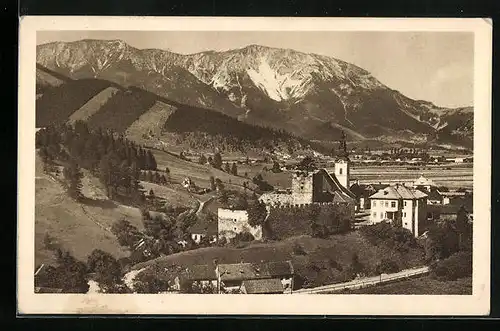 AK Puchberg am Schneeberg, Ortspartie mit Kirche