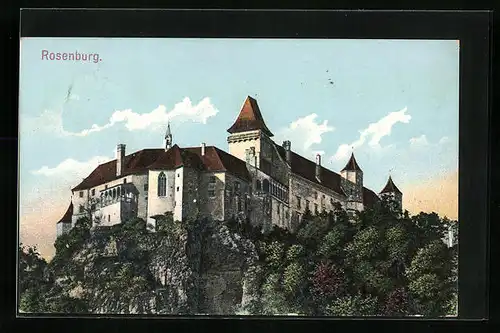 AK Rosenburg, Blick zur Burg