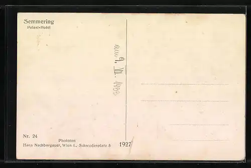 AK Semmering, Palast-Hotel