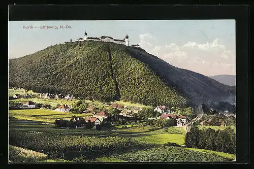 AK Furth-Göttweig, Panorama mit Schloss