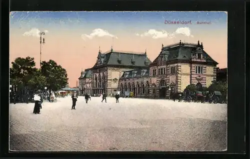 AK Düsseldorf, Blick zum Bahnhof