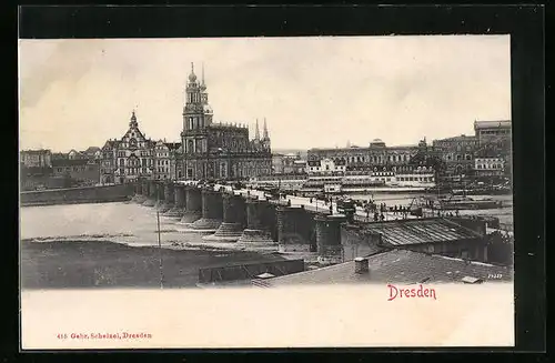 AK Dresden, Blick zur Hofkirche