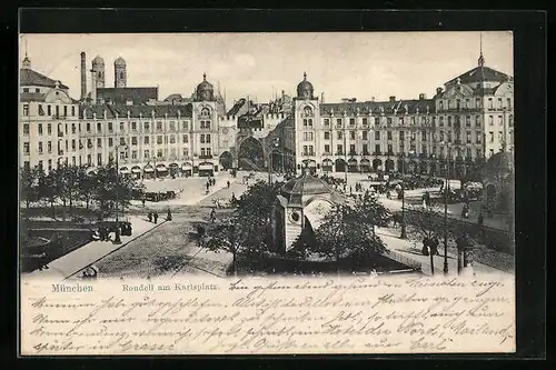 AK München, Rondell am Karlsplatz