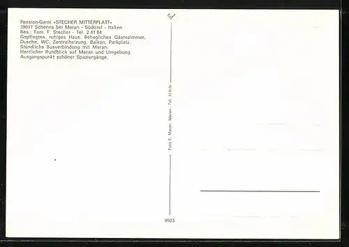 AK Schenna /Meran, Pension-Garni Stecher Mitterplatt
