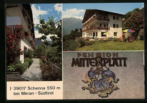 AK Schenna /Meran, Hotel-Pension Mitterplatt