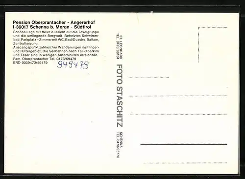 AK Schenna /Meran, Hotel-Pension Oberprantacher - Angererhof