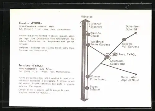 AK Kastelruth, Hotel-Pension Tyrol
