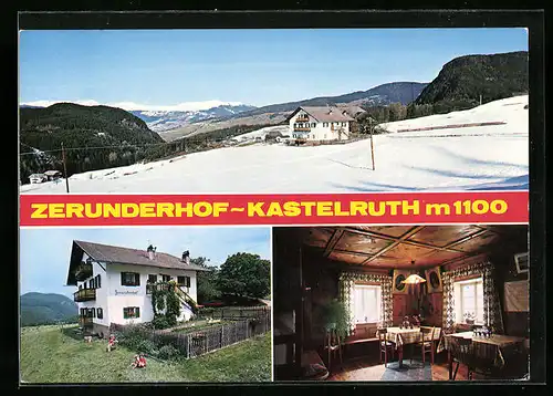 AK Kastelruth, Hotel-Pension Zerunderhof, Paniderstrasse 41