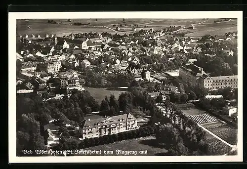 AK Bad Wörishofen, Ortsansicht vom Flugzeug aus gesehen